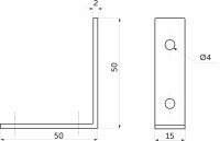 Уголок металлический FSC-04 50х50х15 (2,0), белый цинк (уп/100шт) AKS — купить мебельную фурнитуру в Санкт-Петербурге | AKS мебель
