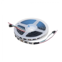 Лента светодиодная RGB SPI ("Бегущий огонь") - 10W/m, 12V, 10мм, 5050, 60 д/м, IP20, цветная - 5м, AKS — купить мебельную фурнитуру в Санкт-Петербурге | AKS мебель

