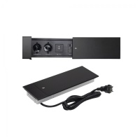 Выдвижной удлинитель Hollander, 2 розетки, 2xUSB, HDMI, LAN, черный AKS — купить мебельную фурнитуру в Санкт-Петербурге | AKS мебель
