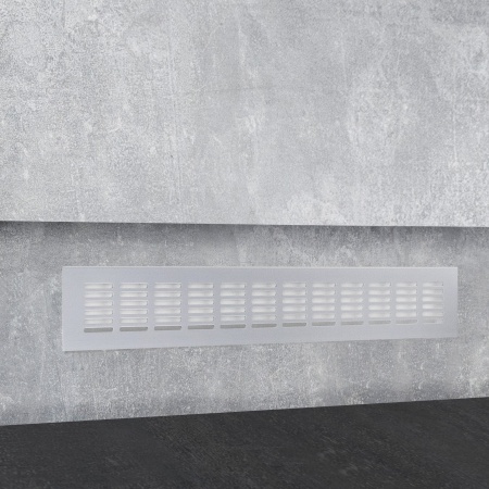 Решетка вентиляционная 480х60мм серебро алюминий AKS — купить мебельную фурнитуру в Санкт-Петербурге | AKS мебель
