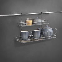 Корзина на трубу d16 двойная большая CWJ103B хром AKS — купить мебельную фурнитуру в Санкт-Петербурге | AKS мебель
