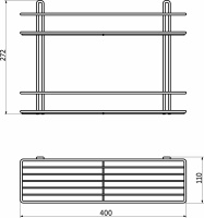Полка подвесная прямая 2-ярусная 400*110*272, черный РФ — купить мебельную фурнитуру в Санкт-Петербурге | AKS мебель
