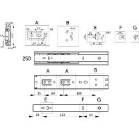 Направляющая шариковая L-250 h=45 PRIME by AKS SOFT CLOSE A черный — купить мебельную фурнитуру в Санкт-Петербурге | AKS мебель
