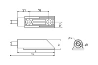 Амортизатор крепление прямое накладной/врезной белый AKS — купить мебельную фурнитуру в Санкт-Петербурге | AKS мебель
