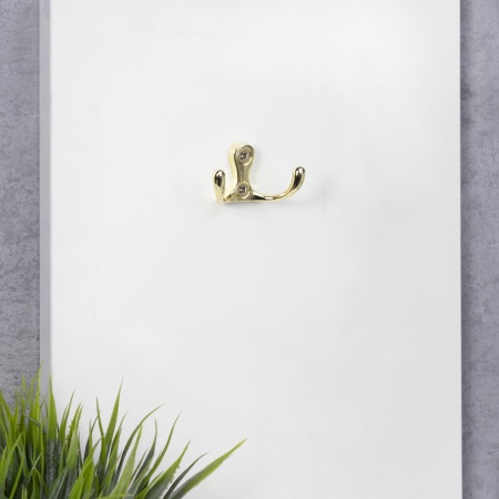 Крючок меб. двухрожковый мет. WP19 золото GRIDLI — купить мебельную фурнитуру в Санкт-Петербурге | AKS мебель
