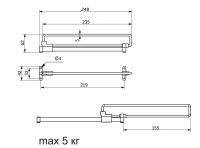 Выдвижная вешалка L-250, хром/черный AKS — купить мебельную фурнитуру в Санкт-Петербурге | AKS мебель
