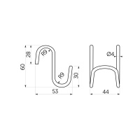 Крючок на трубу d16 ретро двойной хром AKS — купить мебельную фурнитуру в Санкт-Петербурге | AKS мебель
