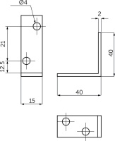 Уголок металлический FSC-04 40х40х15 (2,0), белый цинк (уп/4шт) AKS — купить мебельную фурнитуру в Санкт-Петербурге | AKS мебель
