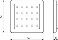 Светильник светодиодный Sania, накладной, 2W, 12V, холодный белый, 6000K, с крышкой, AKS — купить мебельную фурнитуру в Санкт-Петербурге | AKS мебель
