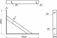 Полкодержатель мет. LINE 150*125*30*4, черный AKS — купить мебельную фурнитуру в Санкт-Петербурге | AKS мебель
