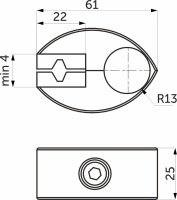 Соединитель стекло/плита к трубе d25 (550) одинарный (с вкладышами), хром AKS — купить мебельную фурнитуру в Санкт-Петербурге | AKS мебель
