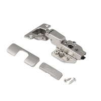 Петля полунакладная с доводчиком 48мм h3 clip-on AKS PLUS 3D (еврошурупы, заглушки) — купить мебельную фурнитуру в Санкт-Петербурге | AKS мебель
