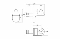Полкодержатель для корпусных полок мет. SEKURA 6 никель (1 уп. = 50 шт.) AKS — купить мебельную фурнитуру в Санкт-Петербурге | AKS мебель
