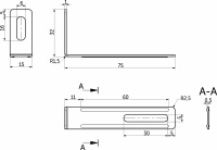 Уголок металлический (предохраняет от опрокидывания мебели) 75х30х15 (1,1) (уп/100шт), AKS — купить мебельную фурнитуру в Санкт-Петербурге | AKS мебель
