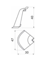 Уголок ПВХ наружный к плинтусу LK NZK темно-коричневый (51) EL-MECH-PLAST — купить мебельную фурнитуру в Санкт-Петербурге | AKS мебель
