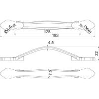 Ручка меб. скоба мет. WERON 128 античная латунь, AKS — купить мебельную фурнитуру в Санкт-Петербурге | AKS мебель
