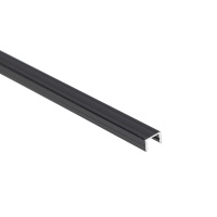 Профиль алюминиевый накладной NAVI-0806A с экраном, узкий, цвет черный, 2м, AKS — купить мебельную фурнитуру в Санкт-Петербурге | AKS мебель
