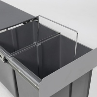 Мусорные контейнеры выдвижные 400 (2*18LT), серый AKS — купить мебельную фурнитуру в Санкт-Петербурге | AKS мебель
