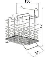 Корзина на трубу d16 для столовых приборов CWJ301 хром AKS — купить мебельную фурнитуру в Санкт-Петербурге | AKS мебель

