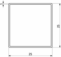 Труба квадр. L-3000 25*25 (1,4кг/1,0мм) QUADRO, хром AKS — купить мебельную фурнитуру в Санкт-Петербурге | AKS мебель
