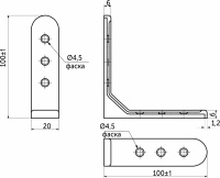 Полкодержатель мет. MONO 100*100*1.2, белый AKS — купить мебельную фурнитуру в Санкт-Петербурге | AKS мебель
