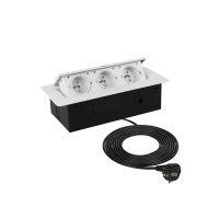 Выдвижной удлинитель NOVA, 3 розетки, белый AKS — купить мебельную фурнитуру в Санкт-Петербурге | AKS мебель
