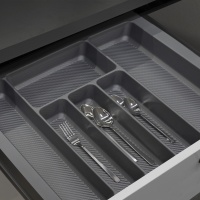 Лоток для столовых приборов 400 TR-04 (315～255*485～440*55), серый AKS — купить мебельную фурнитуру в Санкт-Петербурге | AKS мебель
