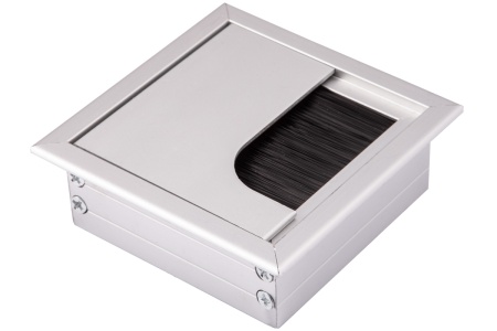 Пропуск кабельный металл 80х80мм алюминий AKS — купить мебельную фурнитуру в Санкт-Петербурге | AKS мебель
