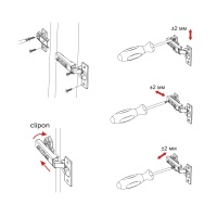 Петля накладная с доводчиком 48мм h0 clip-on AKS (еврошурупы) — купить мебельную фурнитуру в Санкт-Петербурге | AKS мебель
