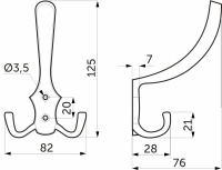 Крючок меб. трехрожковый мет. WP59 сатин AKS PLUS — купить мебельную фурнитуру в Санкт-Петербурге | AKS мебель
