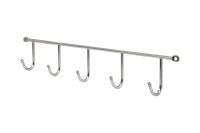 Вешалка настенная на 5 крючков 400*60*40, хром AKS — купить мебельную фурнитуру в Санкт-Петербурге | AKS мебель
