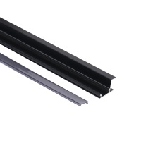 Профиль алюминиевый накладной/торцевой CAPELLA-3018B, с черным экраном, цвет черный, 2м (для 18 ДСП), AKS — купить мебельную фурнитуру в Санкт-Петербурге | AKS мебель
