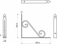 Полкодержатель мет. MELODY 145*110, белый AKS — купить мебельную фурнитуру в Санкт-Петербурге | AKS мебель
