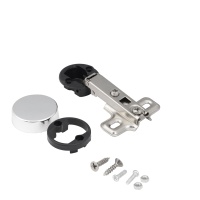 Петля д/стекла накладная с пружиной h0 slide-on AKS (круглая заглушка хром) — купить мебельную фурнитуру в Санкт-Петербурге | AKS мебель
