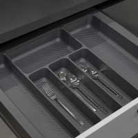 Лоток для столовых приборов 600 TR-04 (540～495*485～440*55), графит AKS — купить мебельную фурнитуру в Санкт-Петербурге | AKS мебель
