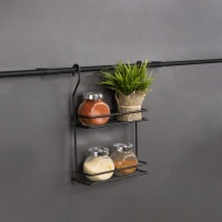 Корзина на трубу d16 двойная малая CWJ116B черный AKS — купить мебельную фурнитуру в Санкт-Петербурге | AKS мебель
