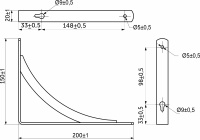 Полкодержатель мет. KOMETA 200*150*20*3, черный AKS — купить мебельную фурнитуру в Санкт-Петербурге | AKS мебель

