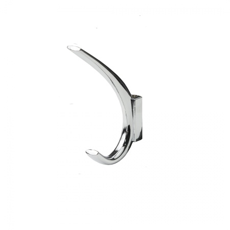 Крючок меб. двухрожковый мет. SKY хром AKS — купить мебельную фурнитуру в Санкт-Петербурге | AKS мебель
