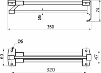 Выдвижная вешалка L-350 усиленная с ручкой (полая трубка), хром/черный REJS — купить мебельную фурнитуру в Санкт-Петербурге | AKS мебель
