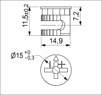 Эксцентрик 15x11,5 для плиты 16 мм (уп/10шт) AKS PLUS — купить мебельную фурнитуру в Санкт-Петербурге | AKS мебель
