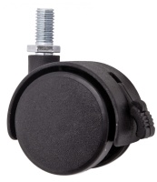 Колесо меб. пласт. d40 с винтом М8 с торм., черный AKS — купить мебельную фурнитуру в Санкт-Петербурге | AKS мебель
