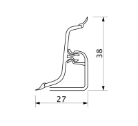 Плинтус алюминевый к столешнику 127 алюминий REHAU (1шт=5м.п.) — купить мебельную фурнитуру в Санкт-Петербурге | AKS мебель
