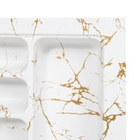 Лоток для столовых приборов 600 TR-05 (540～485*430～390*55), бело-золотой мрамор AKS — купить мебельную фурнитуру в Санкт-Петербурге | AKS мебель
