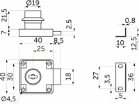 Замок для распашной двери механический 138 AKS увеличенная планка — купить мебельную фурнитуру в Санкт-Петербурге | AKS мебель
