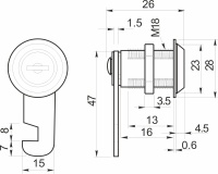 Замок для распашной двери механический 103-16, черный, AKS — купить мебельную фурнитуру в Санкт-Петербурге | AKS мебель
