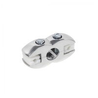 Соединитель стекло/плита к трубе d25 (551) двойной (с вкладышами), хром AKS — купить мебельную фурнитуру в Санкт-Петербурге | AKS мебель
