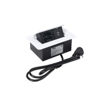 Выдвижной удлинитель NOVA 4, 1 розетка, 2xUSB, белый AKS — купить мебельную фурнитуру в Санкт-Петербурге | AKS мебель
