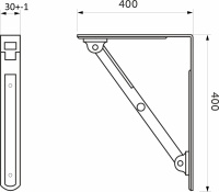 Полкодержатель складной 400 белый AKS (Модель 3) — купить мебельную фурнитуру в Санкт-Петербурге | AKS мебель

