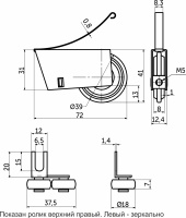 Комплект роликов SENATOR открытый для 1 раздвижной двери AKS 60 кг для узкой сис-мы — купить мебельную фурнитуру в Санкт-Петербурге | AKS мебель
