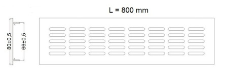 Решетка вентиляционная 800х80мм серебро алюминий AKS — купить мебельную фурнитуру в Санкт-Петербурге | AKS мебель
